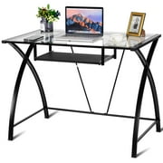 glass desks for home office costway clear glass top computer desk w pullout keyboard tray home office furniture desks glass desks for home office costway clear glass top computer desk w pullout keyboard tray home office furniture desks